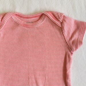 carter's coral striped cotton bodysuit diaper shirt 3 months baby girl